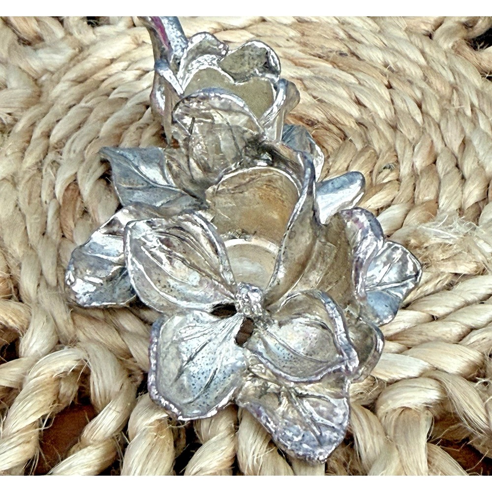 Arthur Court Magnolia Salt Pepper Holder Base 2001 Only Aluminum Floral Fairy - Picture 6 of 6